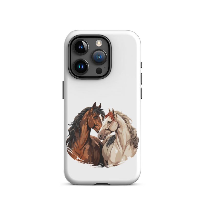 Tough Case for iPhone, Horses nose-to-nose, jbgjpy