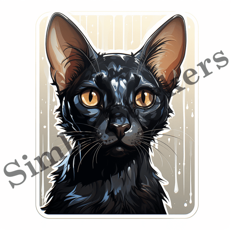 Oriental Shorthair cats in rain or snow, image set, 10 images