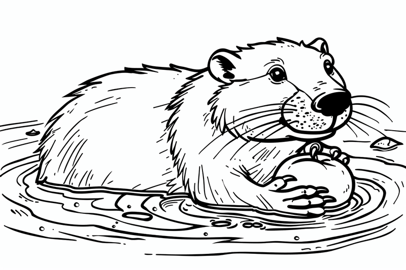 Colouring pages, bundle of beavers, 10 images