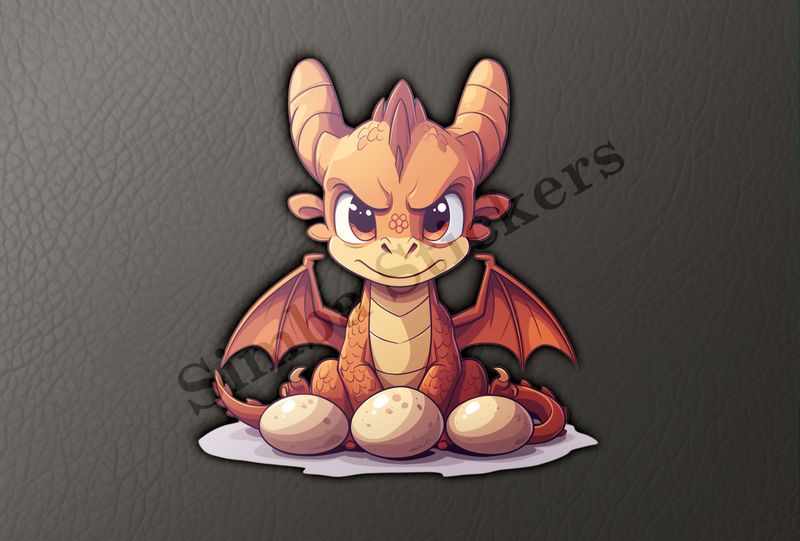 Dragon brooding furiously over eggs