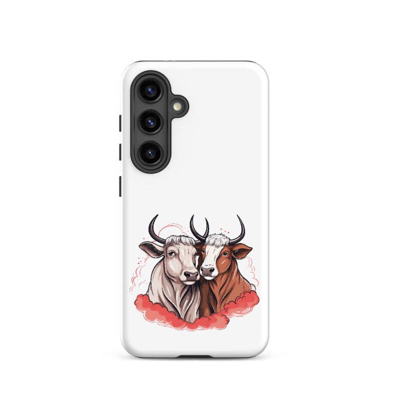Tough Case for Samsung, Bull and cow, romantic, reddish clouds, qoucds