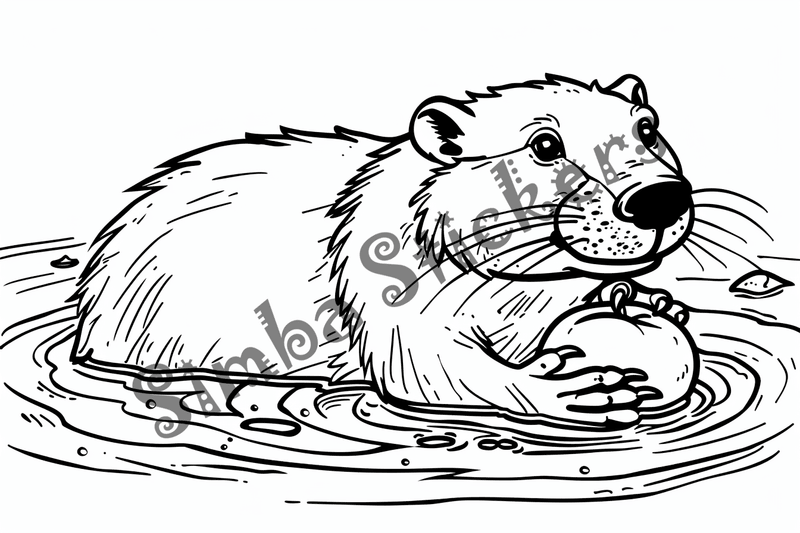 Colouring pages, bundle of beavers, 10 images