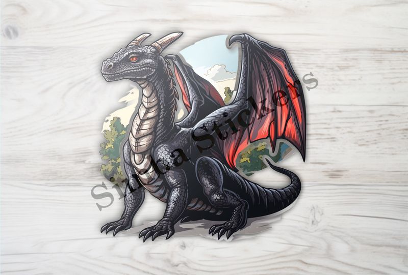 Black dragon in the forest