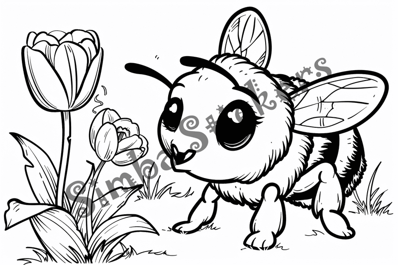 Colouring pages, bundle of bees, 50 images