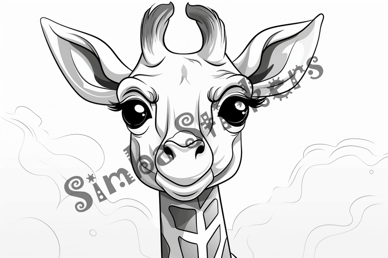 Colouring pages, bundle of giraffess, 25 images 2