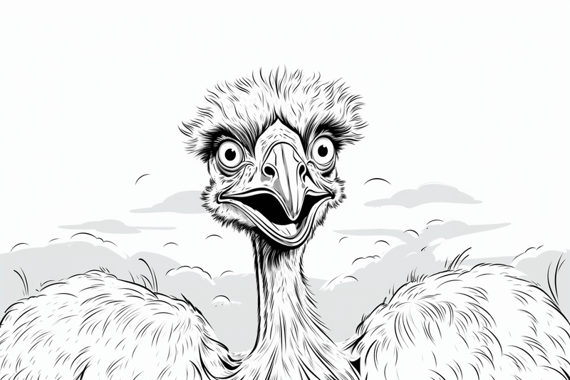 Colouring pages, Bundle of ostriches, 25 images