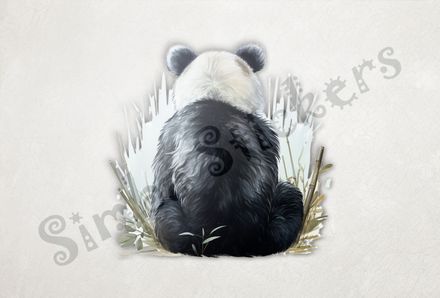 Panda from behind, sitting down, yniukj