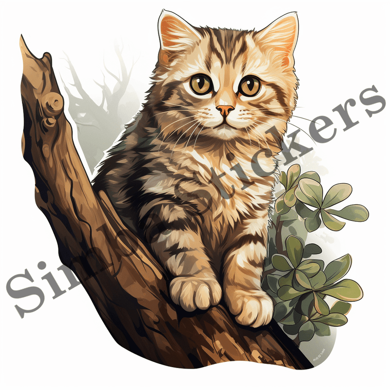Cats in trees, image set, 10 images