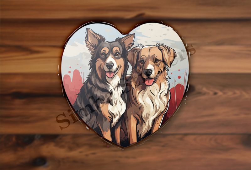Dogs cuddling