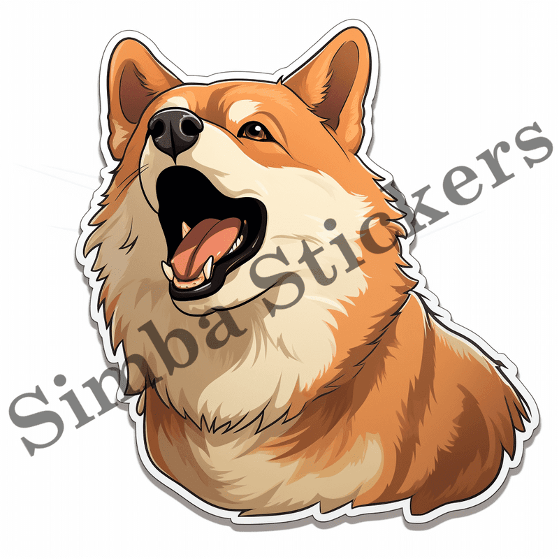 Akita dogs, sticker-style, image set, 10 images