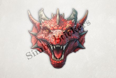 Red Chinese dragon face