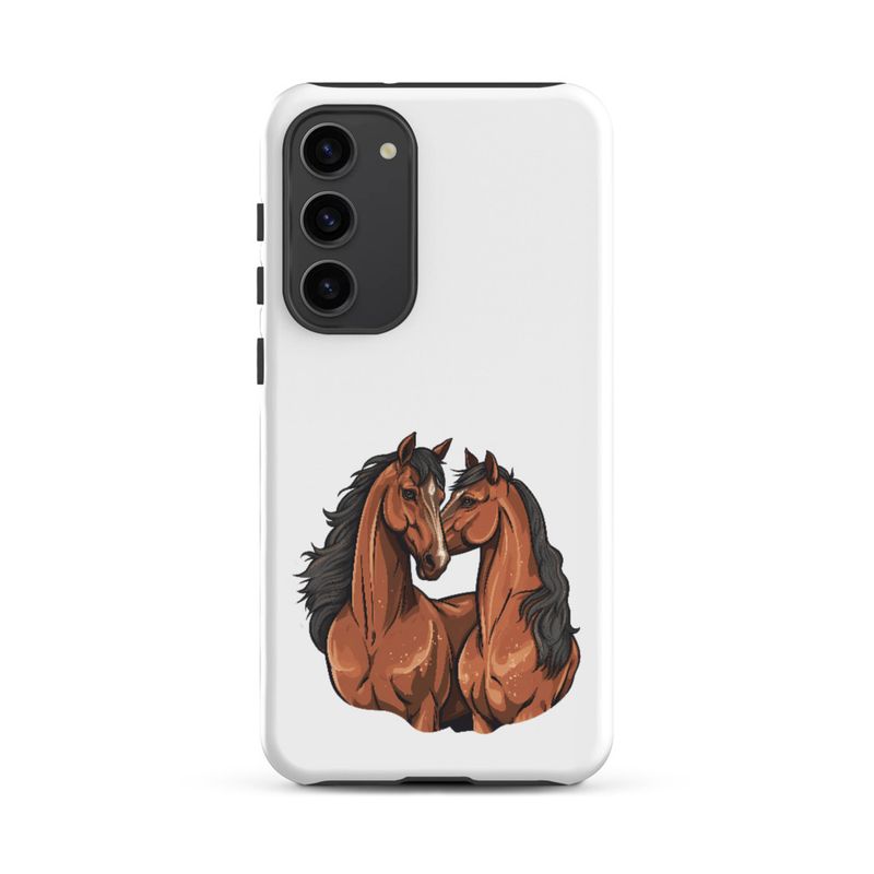 Tough Case for Samsung, Two brown horses snuggling, tdwcyd
