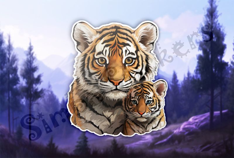 Tiger youngling and cub