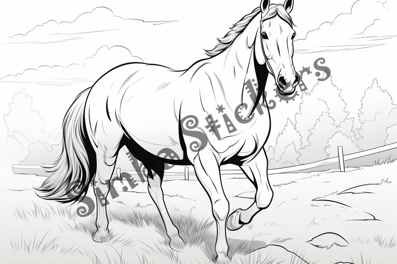 Colouring pages, bundle of horses, 25 images 2