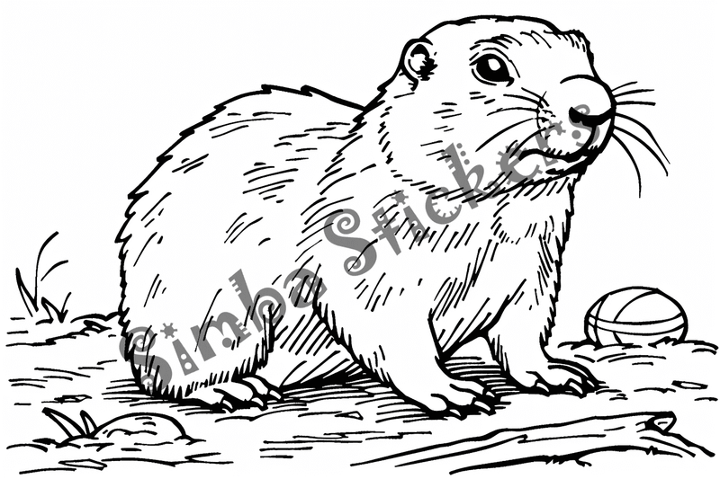 Colouring pages, bundle of groundhogs, 50 images
