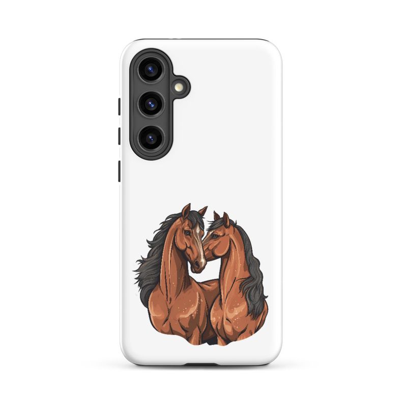 Tough Case for Samsung, Two brown horses snuggling, tdwcyd