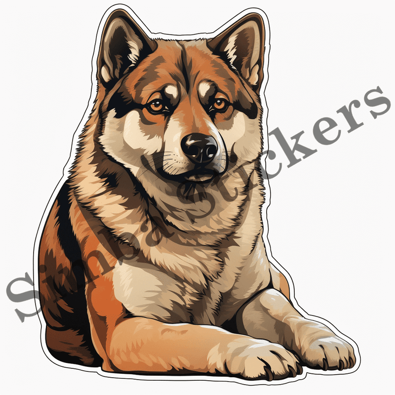 Akita dogs, sticker-style, image set, 10 images