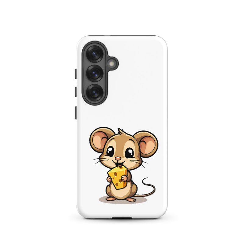 Tough Case for Samsung, Small Mouse happily licking large chunk of cheese, pqapy6