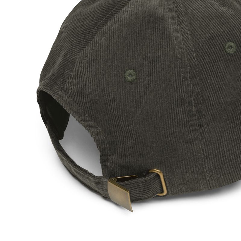 Vintage Corduroy Cap, Majestic lion face, outline art 