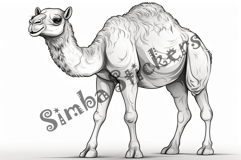 Colouring pages, bundle of camels, 25 images 2