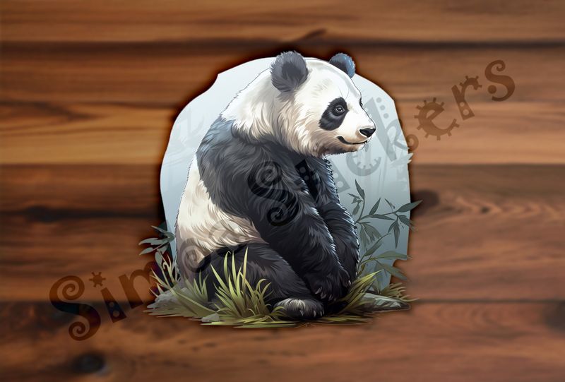 Panda from the side, sitting down, rcgzhl