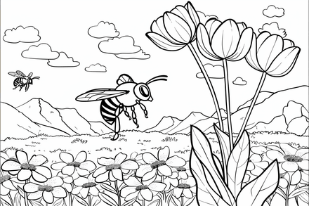 Colouring pages, bundle of bees, 25 images 2