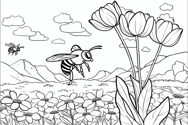 Colouring pages, bundle of bees, 25 images 2