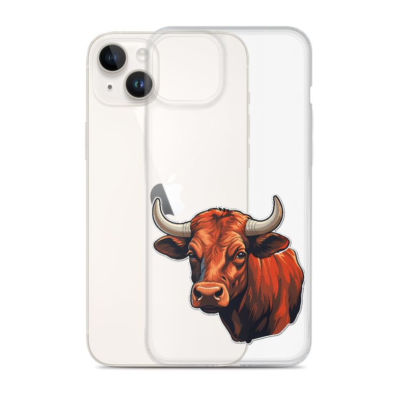 Clear Case for iPhone, Bull face, partial side view, bpor80