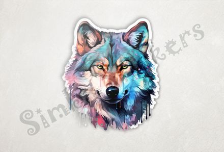 Wolf serious, watercolour