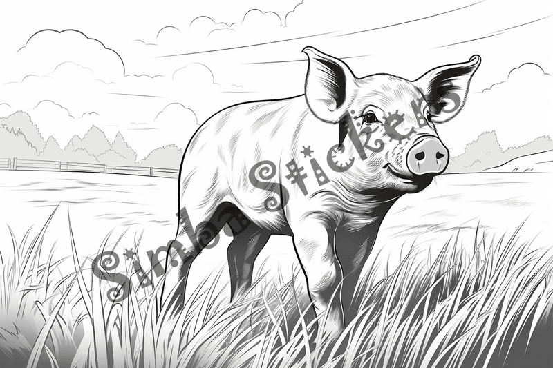 Colouring pages, bundle of pigs, 25 images 2