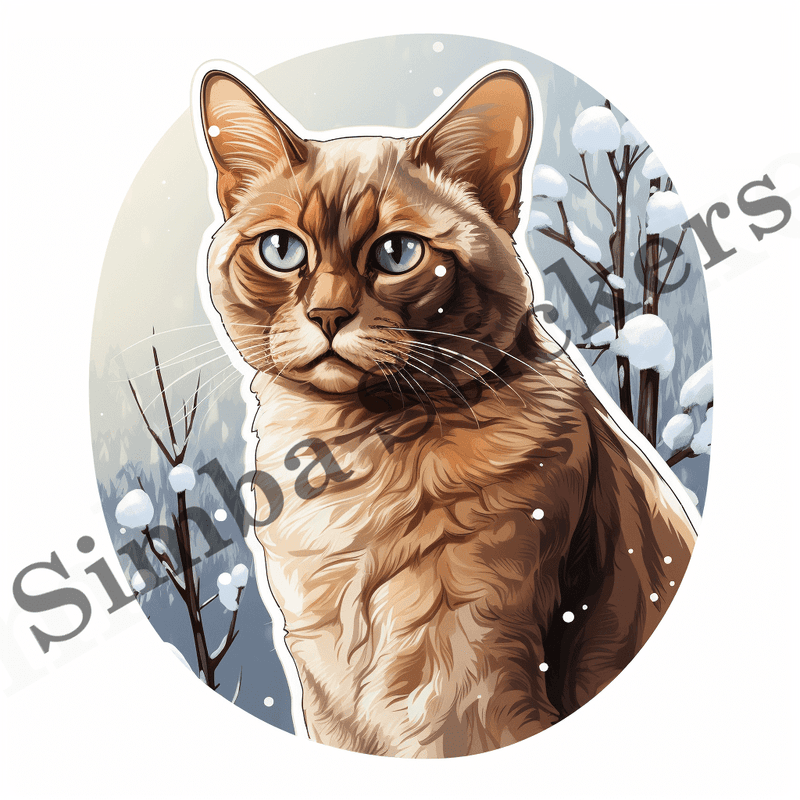 Burmese cats in snow, image set, 10 images