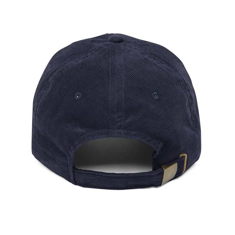 Vintage Corduroy Cap, Majestic lion face, outline art 