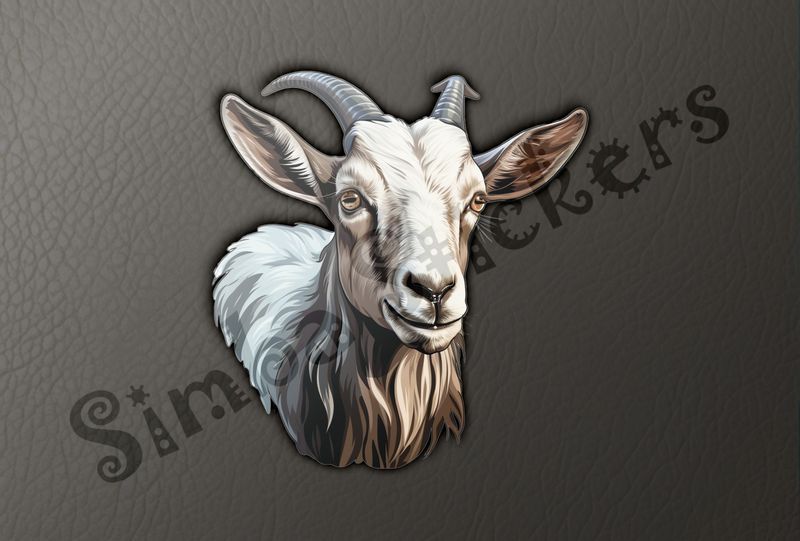 White goat look straight ahead