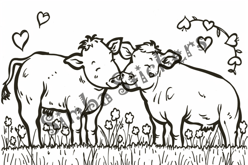 Colouring pages, bundle of cattle, 25 images 2