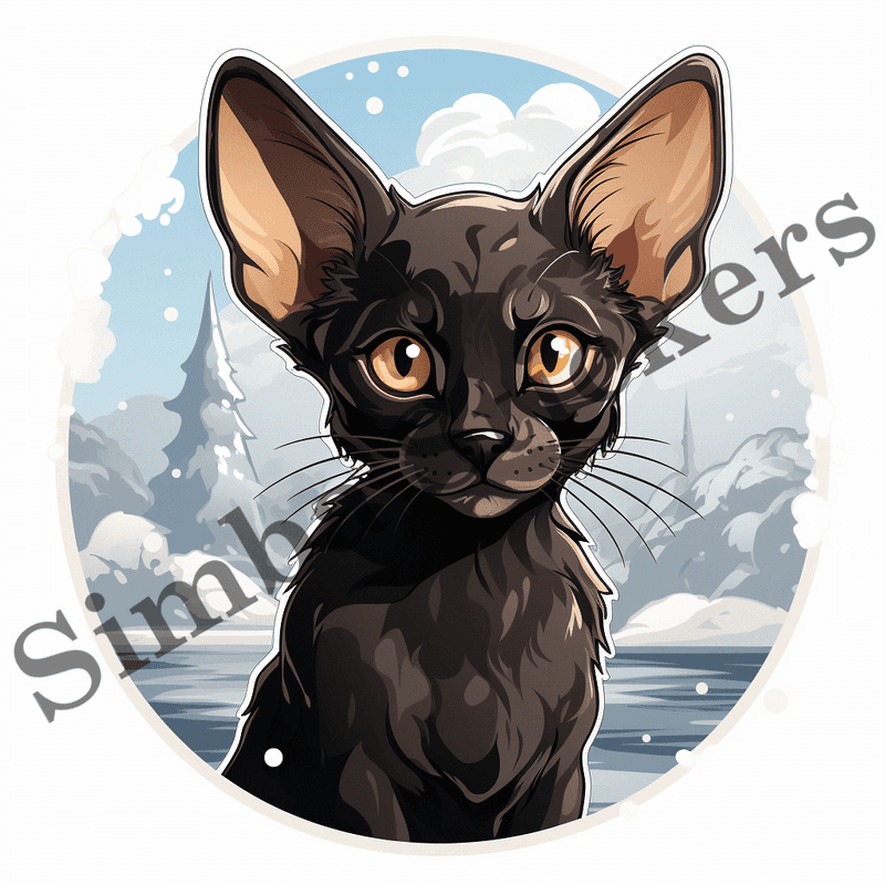 Oriental Shorthair cats in rain or snow, image set, 10 images