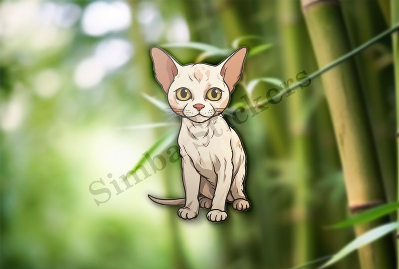 Devon Rex cat sitting