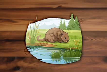 Beaver sniffing on gass