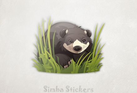 Honey Badger in the grass, 3tpczp