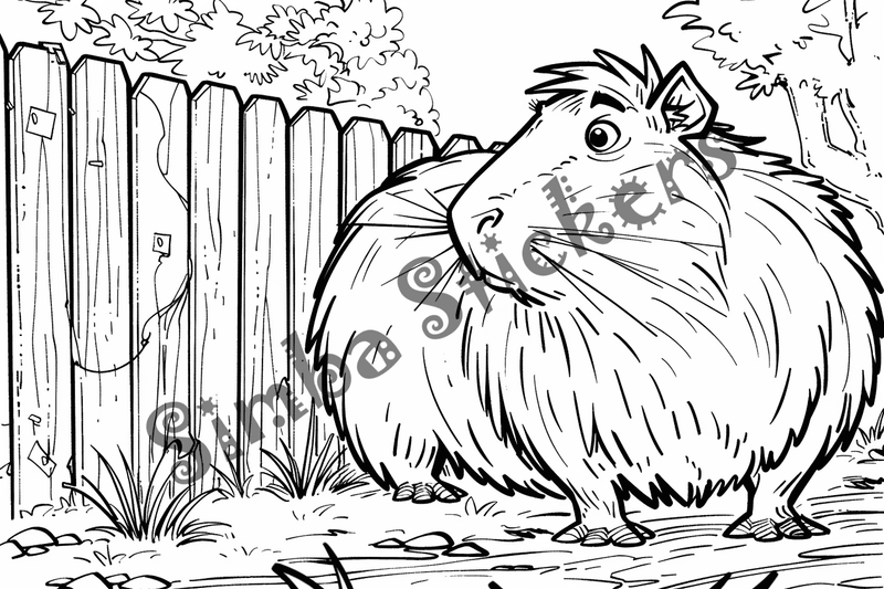 Colouring pages, bundle of capybaras, 50 images