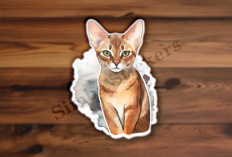Abyssinian Cat, watercolour