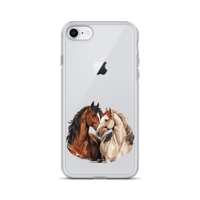 Clear Case for iPhone, Horses nose-to-nose, jbgjpy