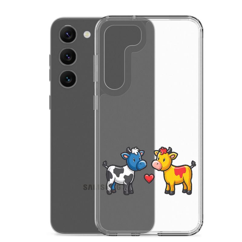 Clear Case for Samsung, Cattle, bull and cow in love, both colourful, zbyzzs