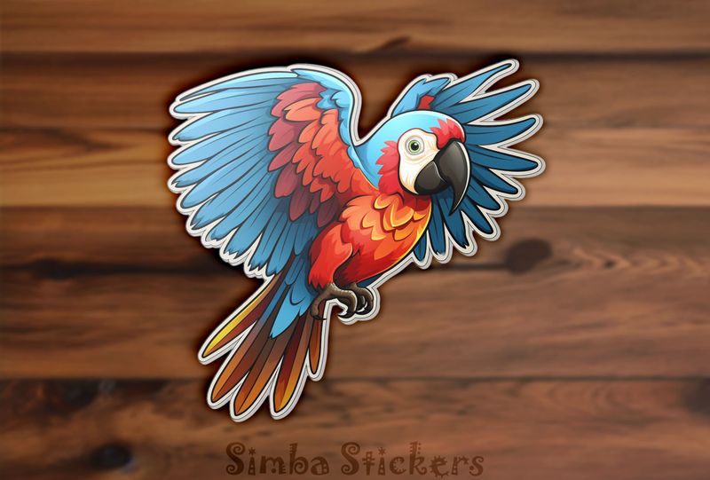 Colourful parrot with wings outspread, xpzzek