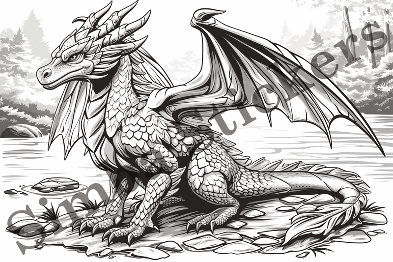 Colouring pages, bundle of dragons, 25 images