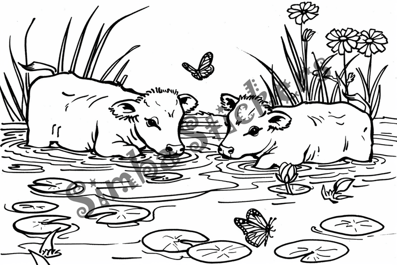 Colouring pages, bundle of cattle, 50 images