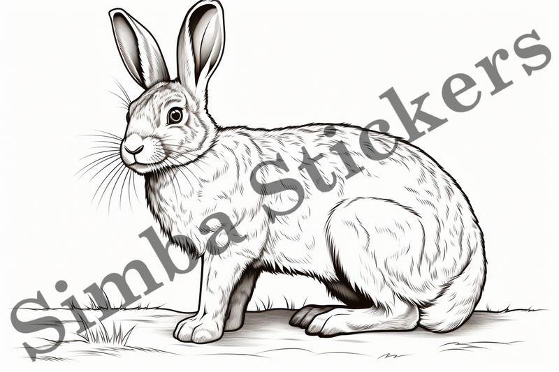 Colouring pages, Bundle of hares, 10 images