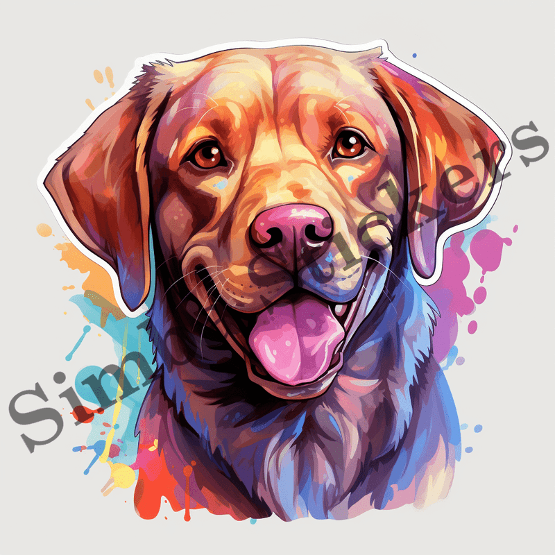 Labrador Retriever dogs, watercolour portraits, image set, 10 images