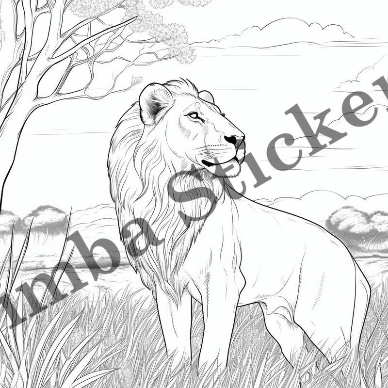 Colouring pages, Bundle of lions, 25 images