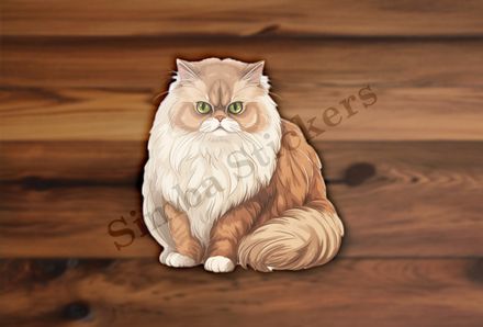 Persian cat, brown and white , watercolour