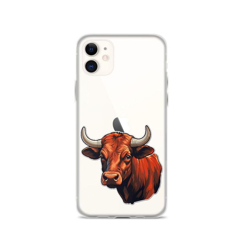 Clear Case for iPhone, Bull face, partial side view, bpor80
